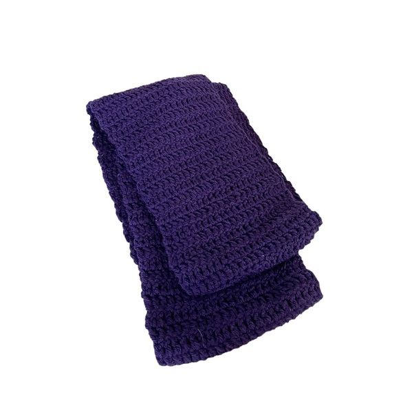 Handmade Crochet Infinity Solid Purple Scarf NWOT - Picture 2 of 10